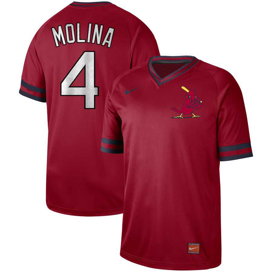 Cardinals 4 Yadier Molina Red Throwback Jersey Dzhi